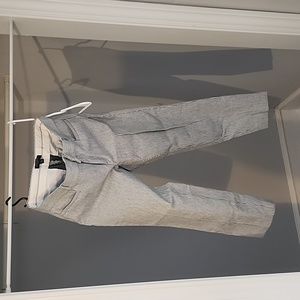 Banana Republic Sloan: Grey and White Striped Cropped